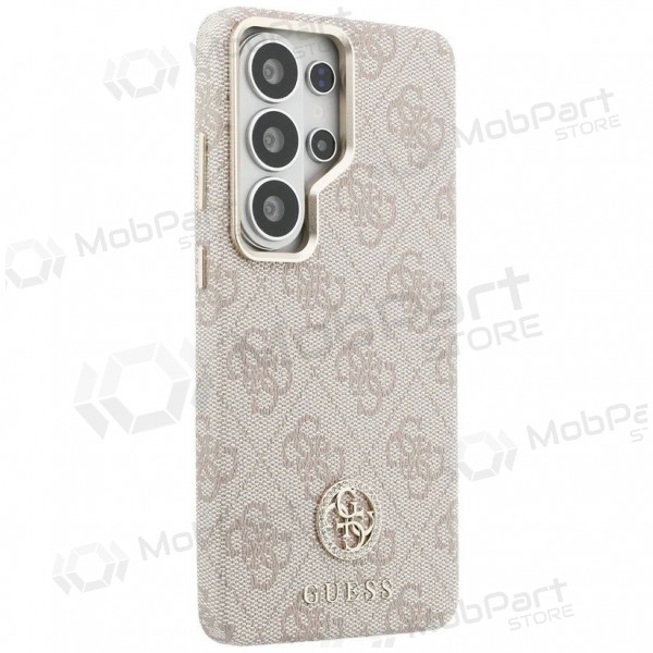 Samsung Galaxy S26 Ultra deksel - Guess PU Leather 4G Strass Logo Gold Frame Magnetic (rosa)