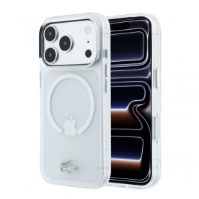 Apple iPhone 18 Pro deksel - Lacoste IML Frosted Petit Pique Metal Logo MagSafe (gjennomsiktig)