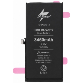 Akumuliatorius "Di-Power" (forstørret kapasitet) egnet iPhone 13 3450mAh