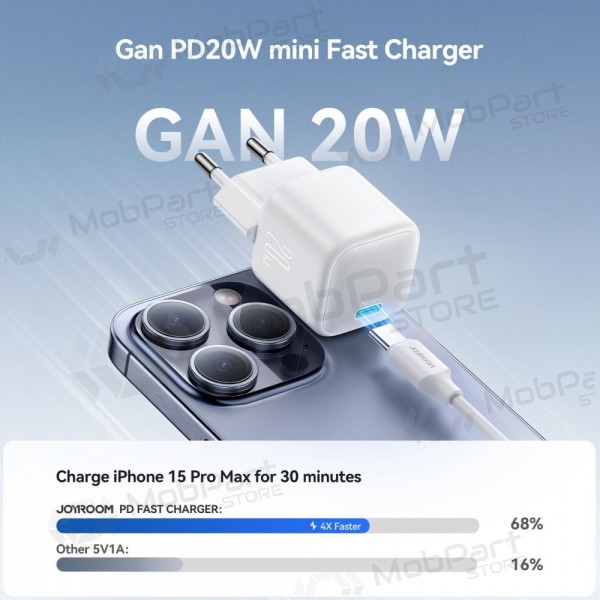 Lader Joyroom JR-TCG08 USB-C GaN PD20W hvit