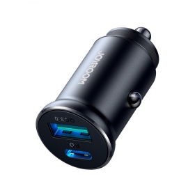 Lader automobilinis Joyroom CCN05 USB-C/USB-A 30W svart
