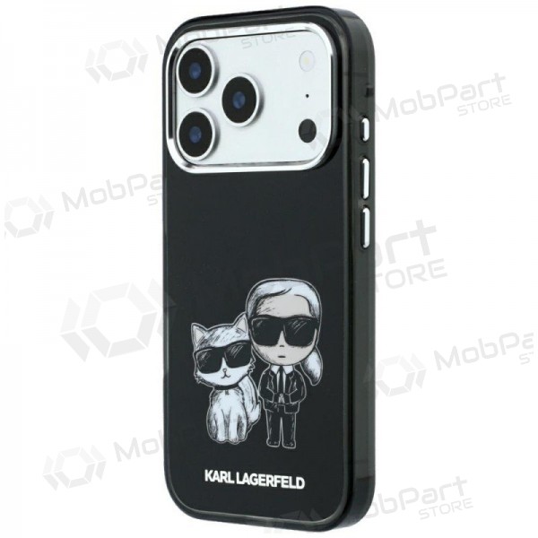 Apple iPhone 18 Pro deksel - Karl Lagerfeld PU Semi Wrap Smooth Sketch Bodies MagSafe (svart)