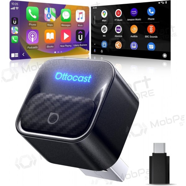 CarPlay-adapter Ottocast Mini Core trådløs Android Auto svart