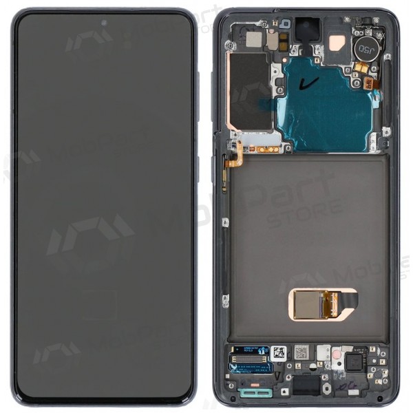 Samsung Galaxy S21 5G skjerm (svart) (med ramme) (OLED)