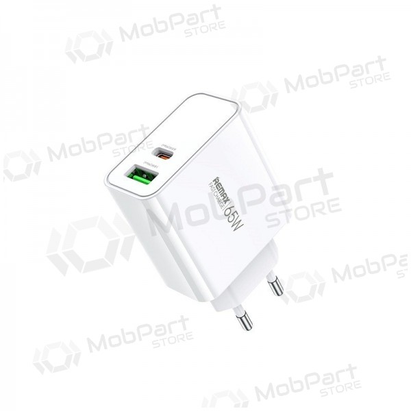 Lader Remax RP-U125 65W GaN USB-C/USB-A hvit