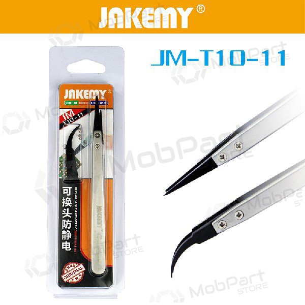 Antistatisk pinsett av metall Jakemy JM-T10-11 ESD (replaceable head)