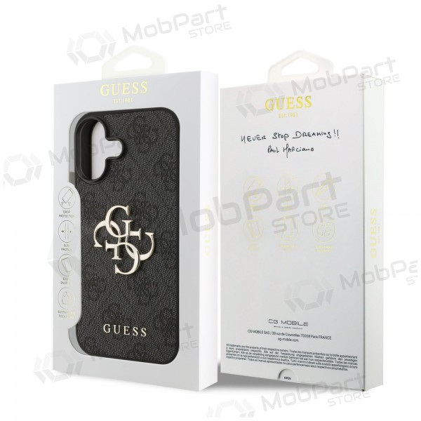 Apple iPhone 17 deksel - Guess PU 4G Metal Logo (grå)