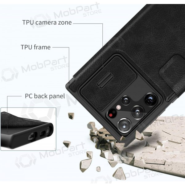Samsung Galaxy S22 Plus deksel „Nillkin Leather“ (svart) Samsung Galaxy S22 Plus deksel „Nillkin Leather“ (svart)