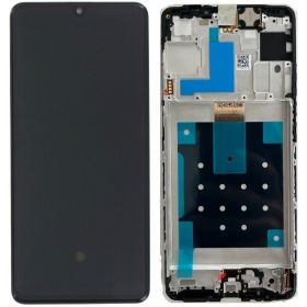 Ekranas Samsung M556 M55 5G su lietimui jautriu stikliuku og rėmeliu Black original (service pack)