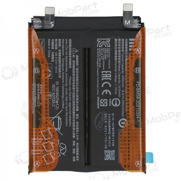 Xiaomi 11T Pro 5G batteri, akumuliatorius (BM58) (original) Xiaomi 11T Pro 5G batteri, akumuliatorius (BM58) (original)