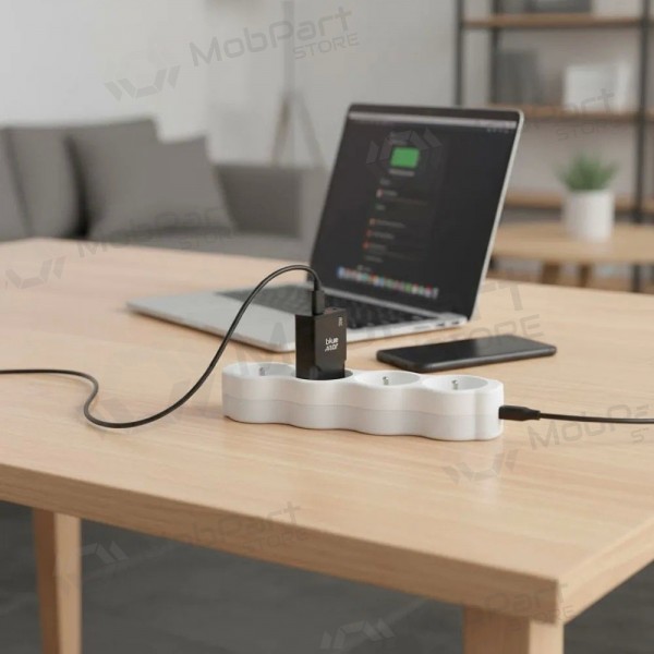 Telefonlader Blue Star Slim 25 W GaN USB-C + USB-A svart