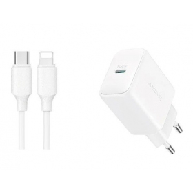 Lader Joyroom JR-TCF20 USB-C PD20W + USB-C to Lightning cable 1.0m hvit