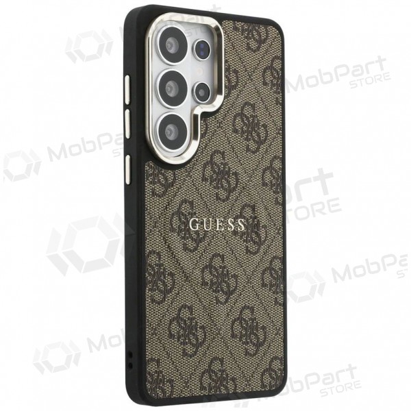 Samsung Galaxy S26 Ultra deksel -Guess PU Leather 4G Gold Frame Magnetic- (brun)