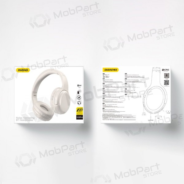 Trådløse hodetelefoner med mikrofon Dudao X22Pro Bluetooth USB-C hvit