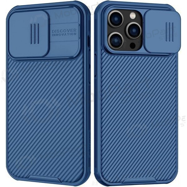 Apple iPhone 15 deksel „Nillkin CamShield Pro“ (blå) Apple iPhone 15 deksel „Nillkin CamShield Pro“ (blå)