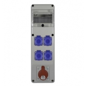 PawBol R-BOX B.SLIM-6S-28-S plastikinis skydelismed lizdais (4x16A/230V, 1x5P16A)