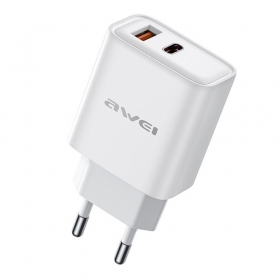Lader Awei PD81-EU USB-A/USB-C hvit