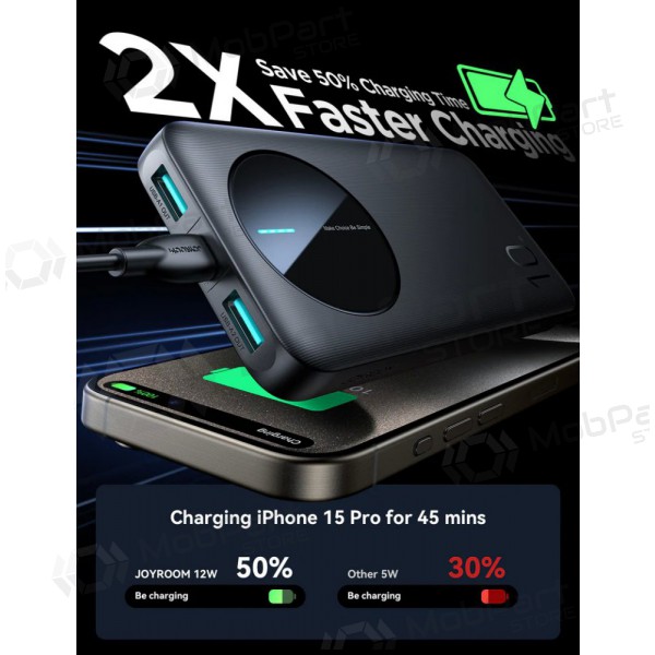 Powerbank Power Bank Joyroom JR-PBF12 10000mAh svart Powerbank Power Bank Joyroom JR-PBF12 10000mAh svart