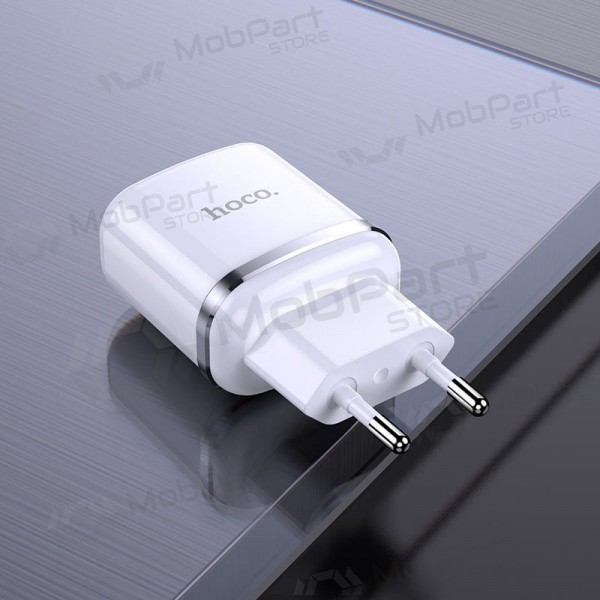 Lader Hoco N4 med 2 USB-porter (2,4A) (hvit)