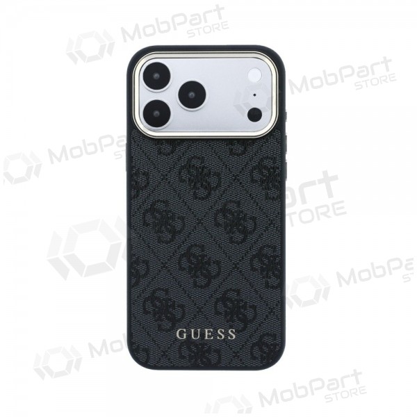 Apple iPhone 18 Pro deksel - Guess PU Leather 4G Gold Frame MagSafe (svart)