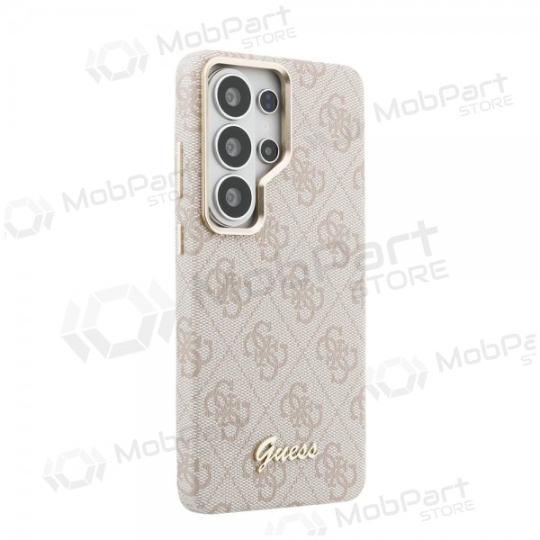Samsung Galaxy S26 Ultra deksel - Guess PU 4G Script Metal Logo Magnetic (rosa)
