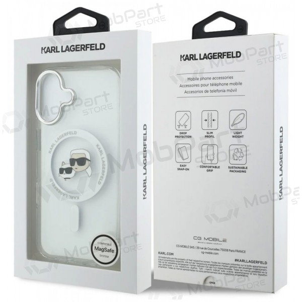 Apple iPhone 17 deksel - Karl Lagerfeld IML K&CH Heads Metal Frame MagSafe (gjennomsiktig)