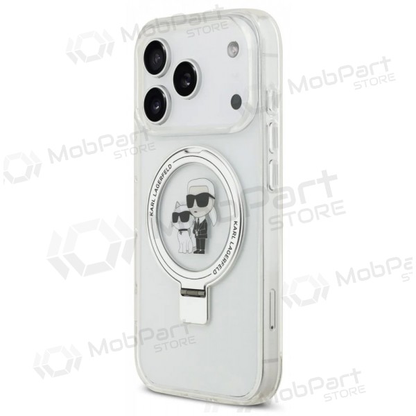 Apple iPhone 17 Pro Max deksel - Karl Lagerfeld Ringstand Karl and Choupette MagSafe (gjennomsiktig)