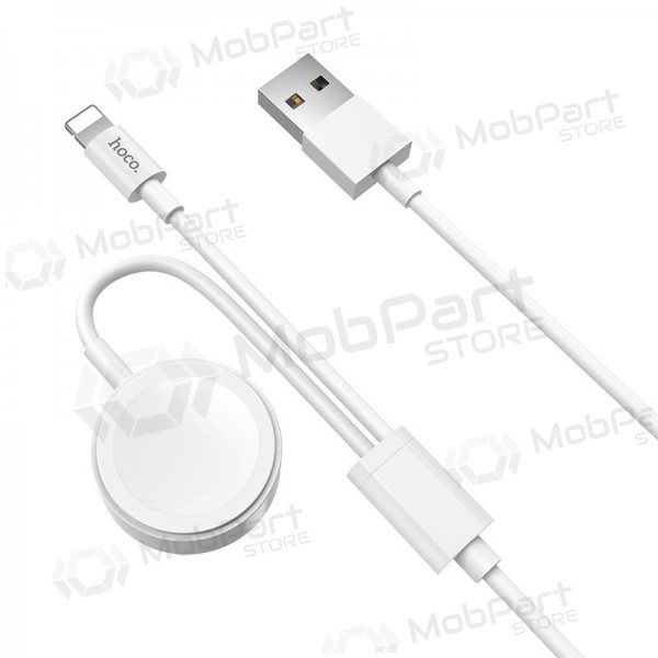 USB kabel HOCO U69 lightning 1.0m (with iWatch wireless charger) (hvit)