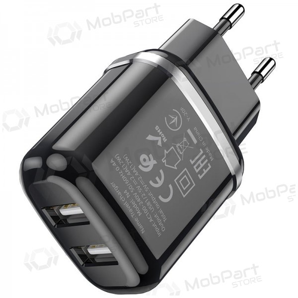 Lader Hoco N4 x 2 USB  jungtimis (2.4A) (svart)