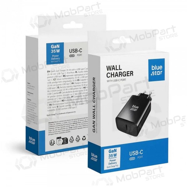 Telefonlader Blue Star 35 W USB-C svart