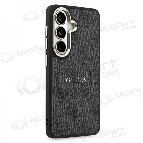 Samsung Galaxy S26 deksel - Guess PU Leather 4G Gold Frame Magnetic (svart)