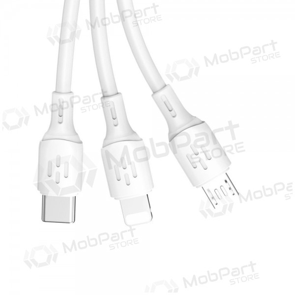 USB-kabel Dudao L8A-3in1 USB-A til USB-C / Micro USB / Lightning 1.2 m 6A