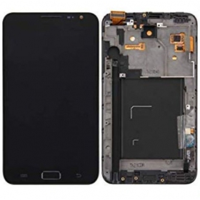 Samsung N7000 Galaxy Note skjerm (svart) (med ramme) (service pack) (original)