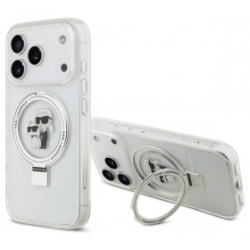 Apple iPhone 17 Pro Max deksel - Karl Lagerfeld Ringstand Karl and Choupette MagSafe (gjennomsiktig)