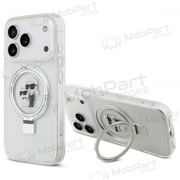 Apple iPhone 17 Pro Max deksel - Karl Lagerfeld Ringstand Karl and Choupette MagSafe (gjennomsiktig)