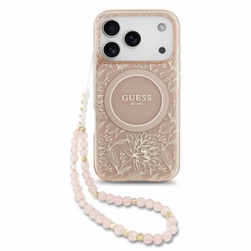 Apple iPhone 18 Pro deksel - Guess IML Flowers Allover Strap MagSafe