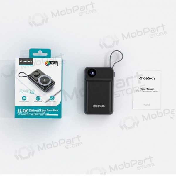 Powerbank Power Bank Choetech B696 15W Magsafe 20000mAh svart