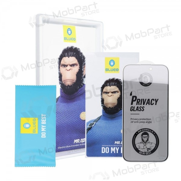 Samsung Galaxy S26 skjermbeskytter - 5D Mr. Monkey Glass (Strong Privacy)