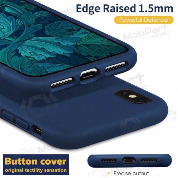Apple iPhone 12 deksel - Liquid Silicone 1.5mm (mørkeblå)