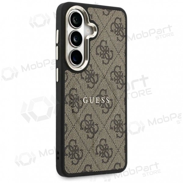 Samsung Galaxy S26 deksel - Guess PU Leather 4G Gold Frame Magnetic (brun)