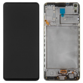 Samsung A217F Galaxy A21s skjerm (svart) (med ramme) (service pack) (original)