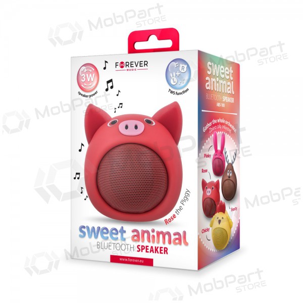 Bluetooth bærbar topphøyttaler Forever Sweet Animal Pig Rose ABS-100