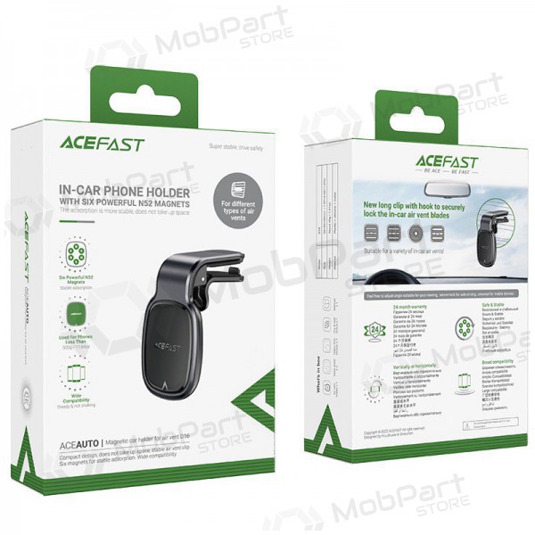 Mobilholder Acefast D16, tvirtinamas ant ventiliacijos grotelių, magnetinis