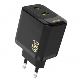 Telefonlader Dudao A28P 45 W GaN 2x USB-C svart