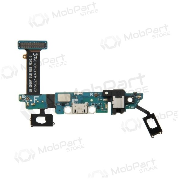 Samsung G920F Galaxy S6 ladekontakt og mikrofon med flex Samsung G920F Galaxy S6 ladekontakt og mikrofon med flex