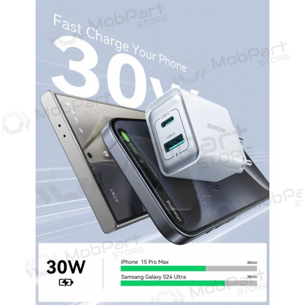 Lader Joyroom JR-TCF15 USB-C/USB-A 30W hvit