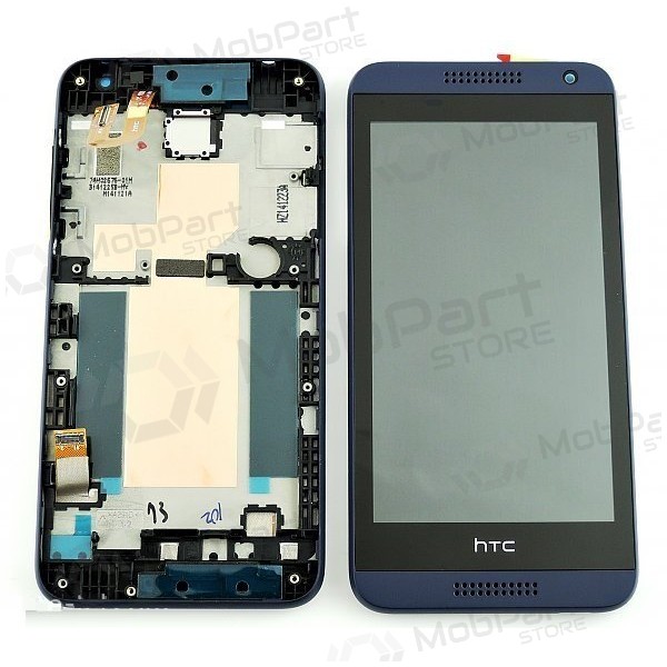 HTC Desire 610 skjerm (blå) (med ramme) (service pack) (original)