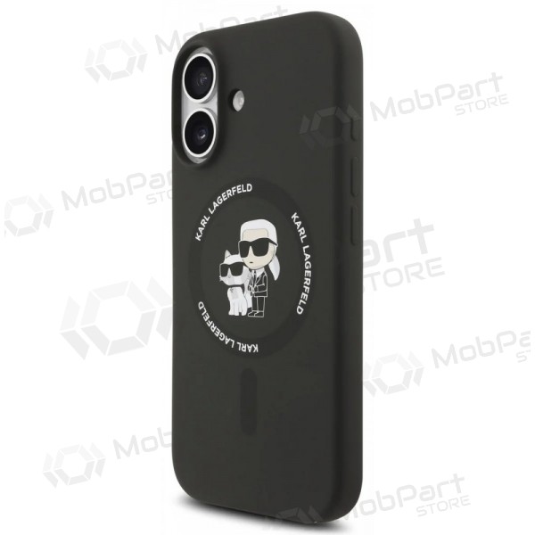 Apple iPhone 17 deksel - Karl Lagerfeld Liquid Silicone Karl and Choupette MagSafe (svart)