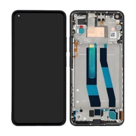 Xiaomi Mi 11 Lite 4G / Mi 11 Lite 5G skjerm (svart) (med ramme) (service pack) (original)