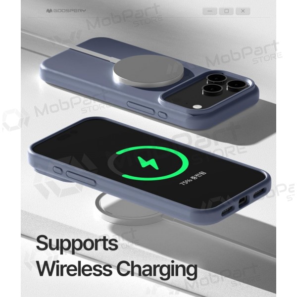Deksel / etui Mercury Pure Magsafe Silicon Case Apple iPhone 17 levandos grått